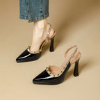 Damen Slingback-Pumps mit dekorativem Schmuckdetail