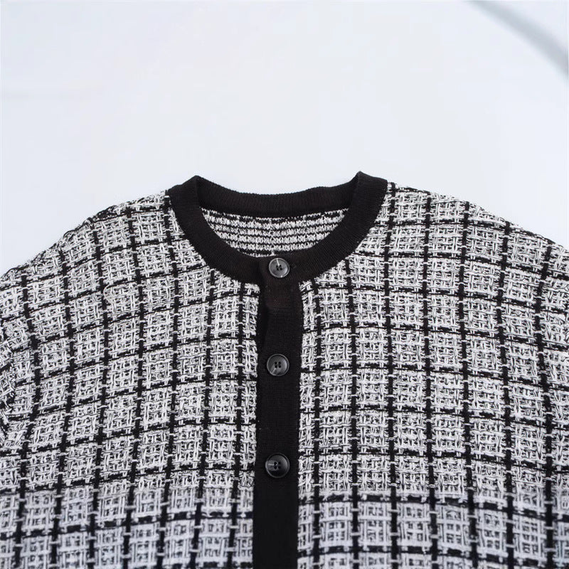 Damen Strickjacke im klassischen Karomuster R&B