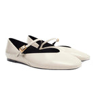 Damen Elegante Slip-On Ballerinas mit verstellbarem Riemen und hochwertiger Oberflächenstruktur R&B