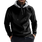 Herren Sportlicher Kapuzenpullover mit halbem Reißverschluss und atmungsaktivem Material R&B