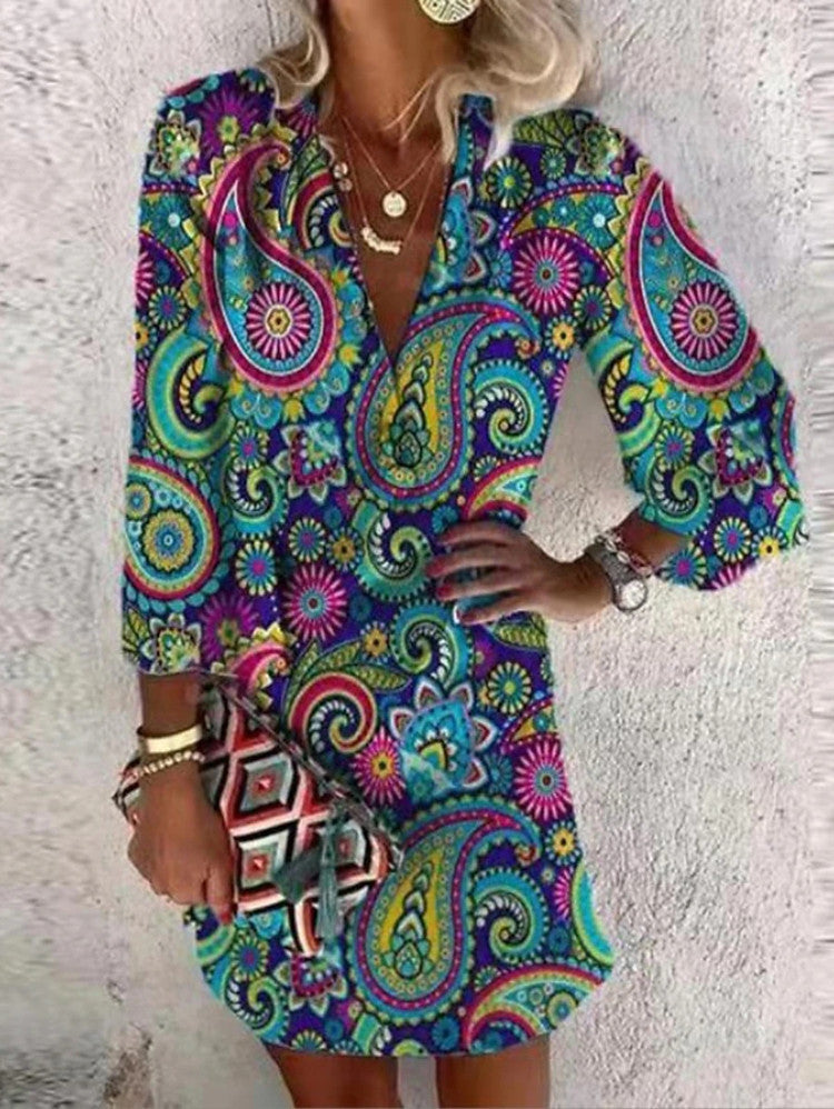 Damen Freizeitkleid im verspielten Paisley-Design R&B