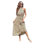 Damen Halbarm Maxikleid mit Blumenmuster und tailliertem Schnitt R&B