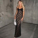 Damen Spitzen-Maxisommerkleid R&B
