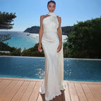 Damen Elegantes asymmetrisches Abendkleid mit schmalem Schnitt und raffinierten Details R&B