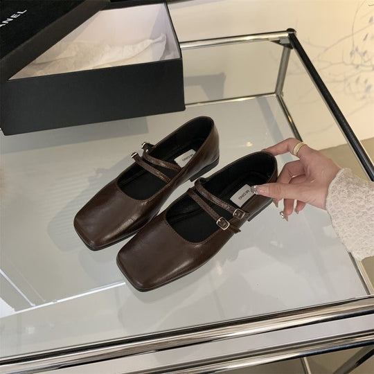 Damen elegante Ballerinas mit modischer Doppel-Riemchen-Applikation R&B