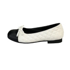 Damen edle Ballerinas mit feinem Schleifendetail und kontrastierendem Zehenbereich R&B