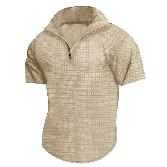 Herren konvertible Kurzarmjacke mit Reißverschluss und strukturiertem Design R&B