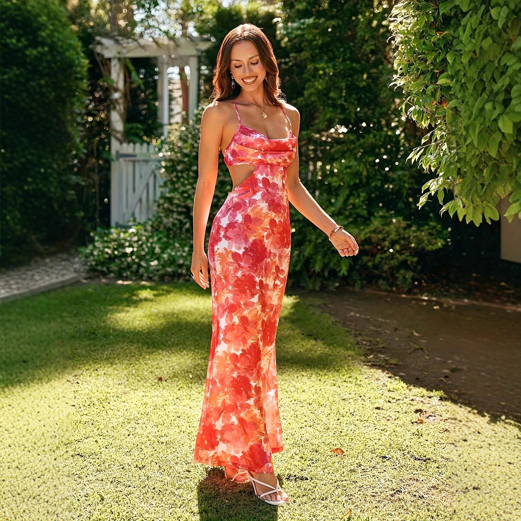Damen Elegantes Sommerkleid mit Cut-Out-Details und floraler Musterung R&B