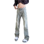 Herren weite Denim-Jeans mit modischem Used-Look