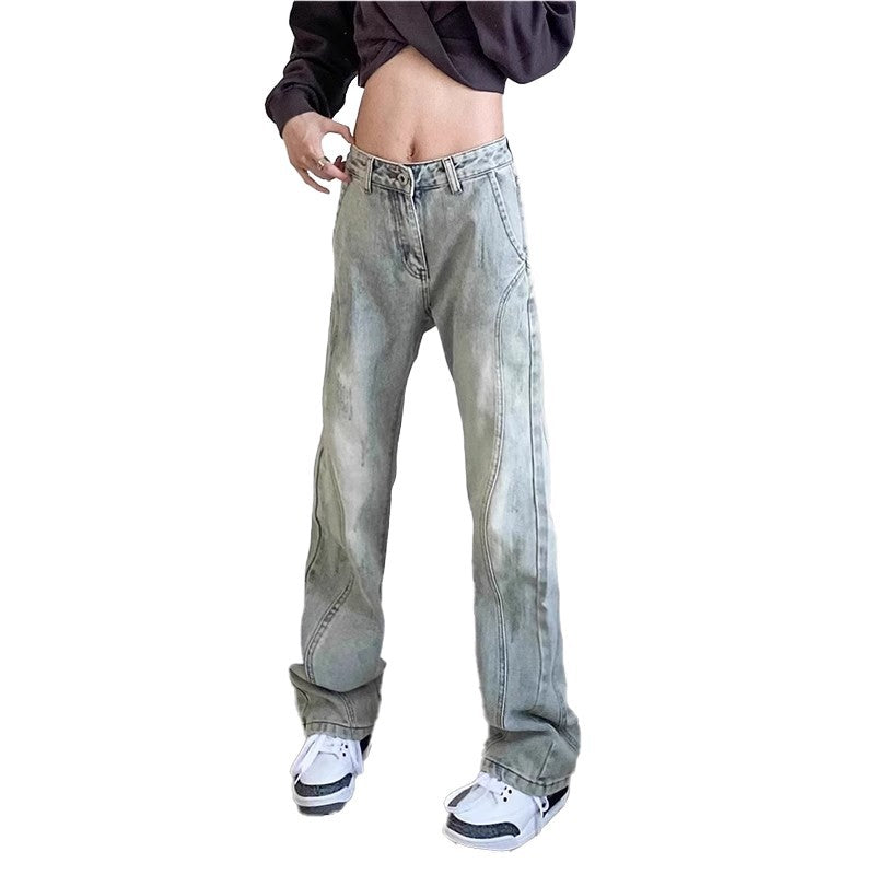 Herren weite Denim-Jeans mit modischem Used-Look