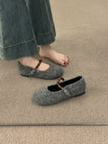 Damen Filz-Ballerinas mit modischer Riemchen-Applikation R&B