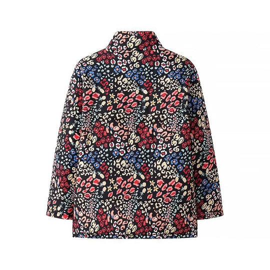 Damen gesteppte Jacke im modischen Leopardenprint R&B