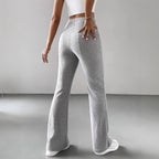 Damen Strickhose mit weitem Bein und Rippstruktur R&B