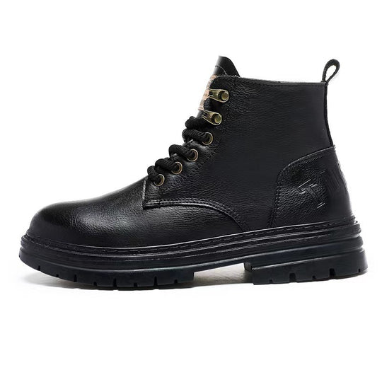Damen modische Lederstiefel mit robustem Profil und komfortablem Futter R&B