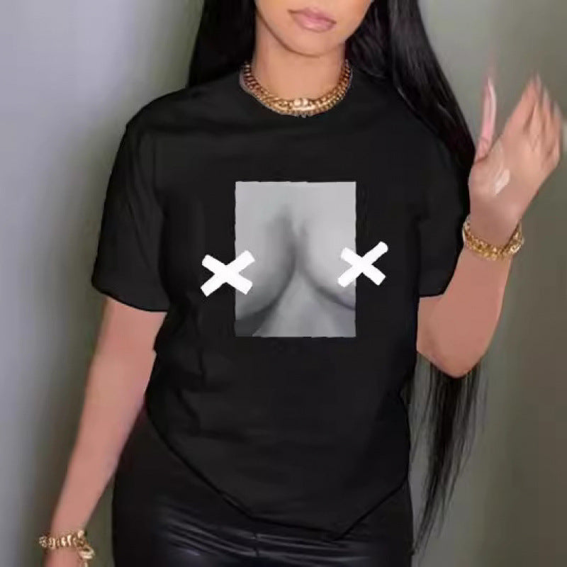 Damen T-Shirt mit innovativem Grafikdesign R&B