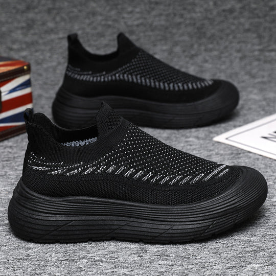 Damen Trendige Slip-On Sneakers mit atmungsaktiver Strickoberfläche und rutschfester Sohle R&B