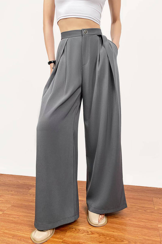 Damen weite Palazzo-Hose mit eleganter Bundfaltenverarbeitung R&B