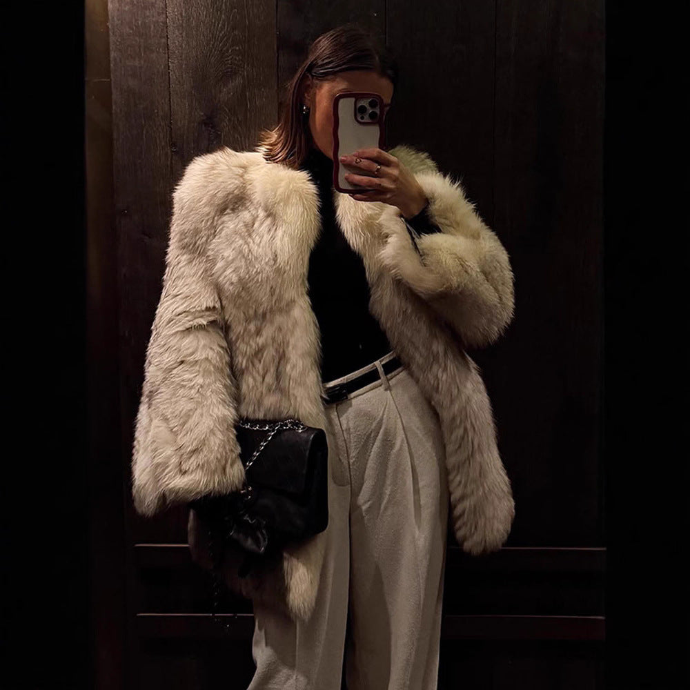 Damen Kunstpelzjacke mit luxuriösem Design und modischem Schnit R&B