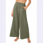Damen Weite Palazzo-Hose mit elastischem Bund und seitlichen Taschen R&B