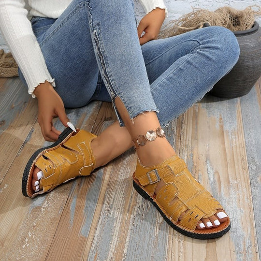 Damen Komfortable Riemchen-Sandalen mit verstellbaren Schnallen R&B
