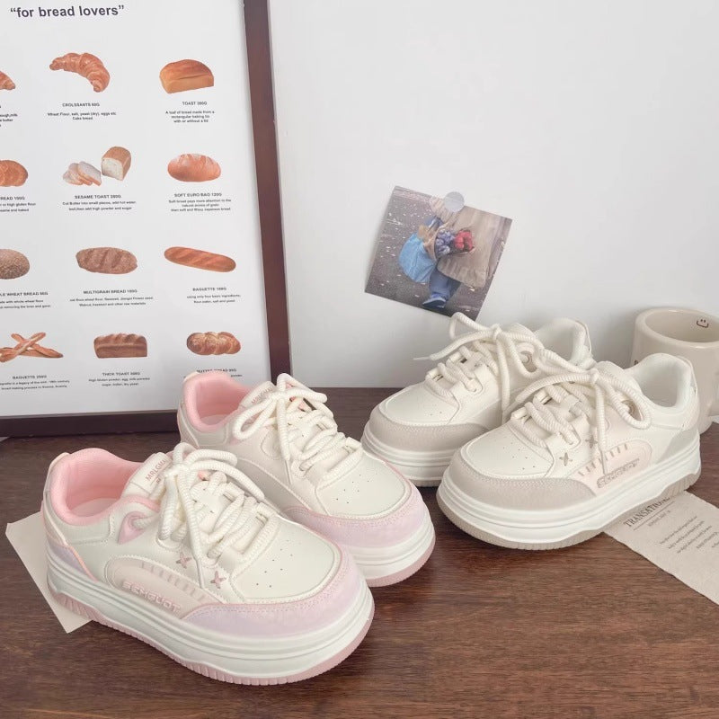 Damen Komfortable Plateausneaker mit atmungsaktivem Obermaterial und dämpfender Sohle