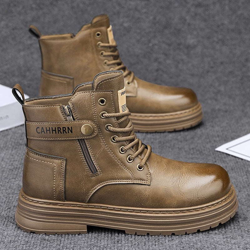 Damen modische Stiefeletten mit robustem Profil und Reißverschluss R&B