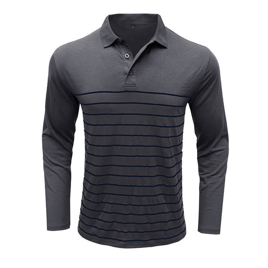 R&B | Pique Pullover Slim Passform Baumwollstrick Elegantes Streifenmuster