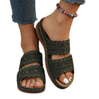 Damen komfortable Riemchen-Sandalen mit floralen Verzierungen R&B