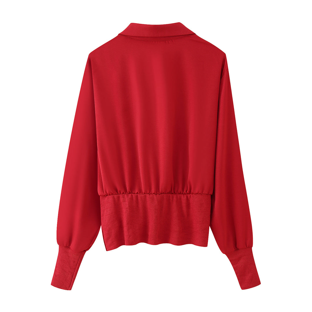 Damen Blusenshirt mit elastischem Bund und eleganten Knopfdetails R&B