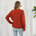 Damen Strickpullover mit strukturiertem Zopfdesign und weitem Schnitt R&B
