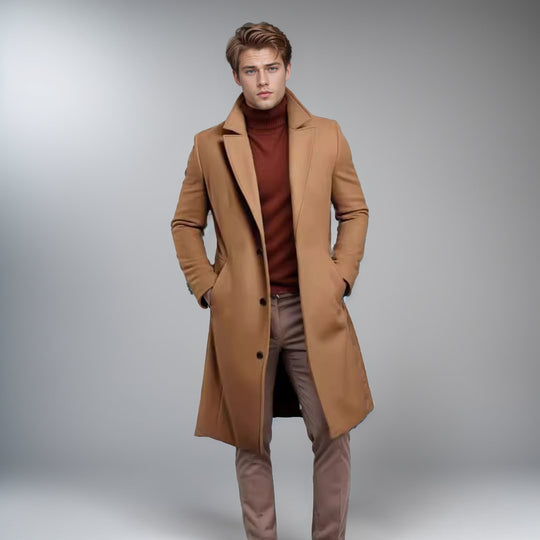 Herren eleganter Wollmantel R&B