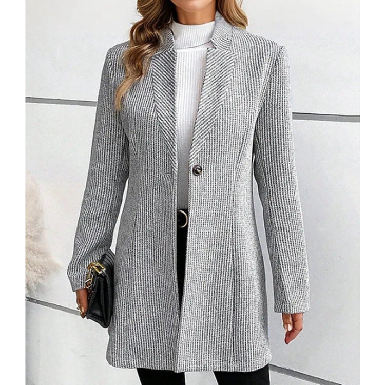 Damen Elegante Tailored Jacke mit geripptem Design R&B