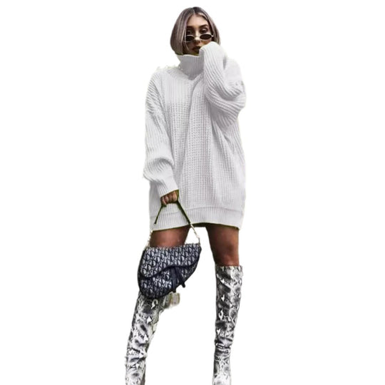 Damen Oversized Strickpullover im modernen Waffelmuster R&B