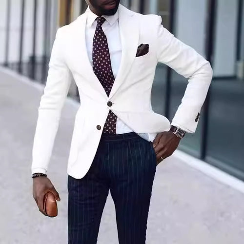 Herren eleganter Leinenblazer mit schmalem Schnitt R&B