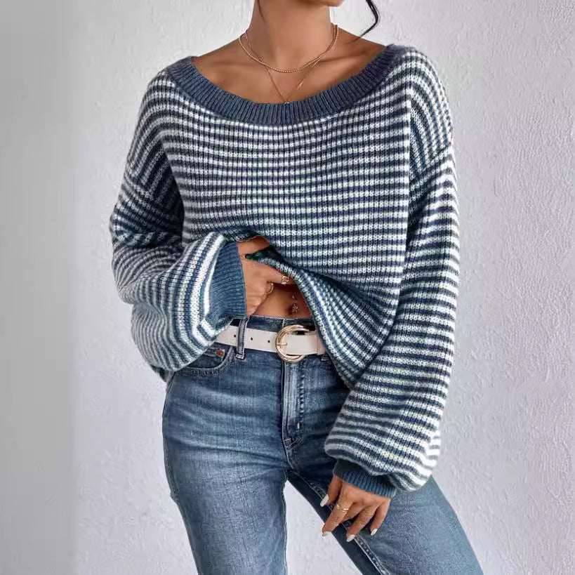 Damen Off-Shoulder Strickpullover R&B