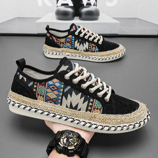 Damen Espadrilles-Sneaker mit exotischem Musterdruck und modischer Kordelsohle R&B