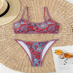 Damen Triangel-Bikini-Set mit verspieltem Muster und komfortablem Schnitt R&B