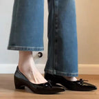 Damen elegante Pumps mit modischem Schleifenakzent R&B