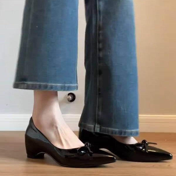 Damen elegante Pumps mit modischem Schleifenakzent R&B