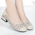 Damen Elegante Ballerinas mit funkelndem Strass und hochwertigem Lochdesign