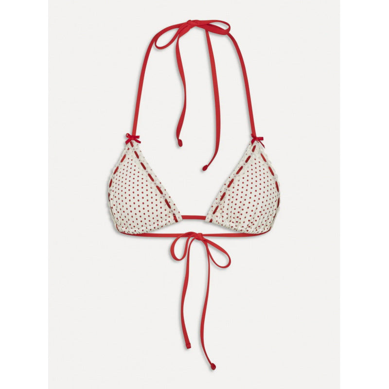Damen Triangel-Bikini mit verspieltem Punkte-Design und verstellbaren BindR&Bändern R&B