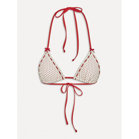 Damen Triangel-Bikini mit verspieltem Punkte-Design und verstellbaren Bindebändern R&B