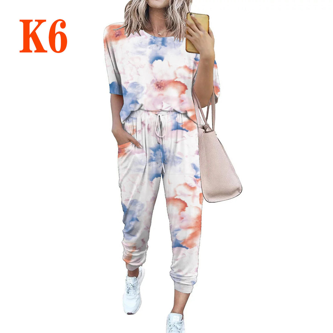 Damen Leichter Freizeit-Jumpsuit mit einem auffälligen Batik-Muster und praktischen Taschen R&B