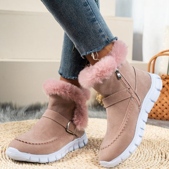 Damen Stylische Winterstiefeletten mit weichem Kunstfell R&B