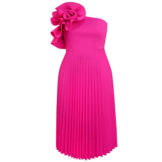 Damen elegantes Cocktailkleid mit voluminöser Blütenapplikation R&B