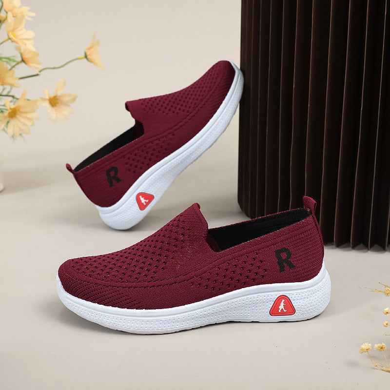 Damen Atmungsaktive Slip-On Freizeitschuhe mit rutschfester Sohle