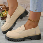 Damen Modische Slip-On Loafer mit komfortablem Plateau und rutschfester Sohle EB