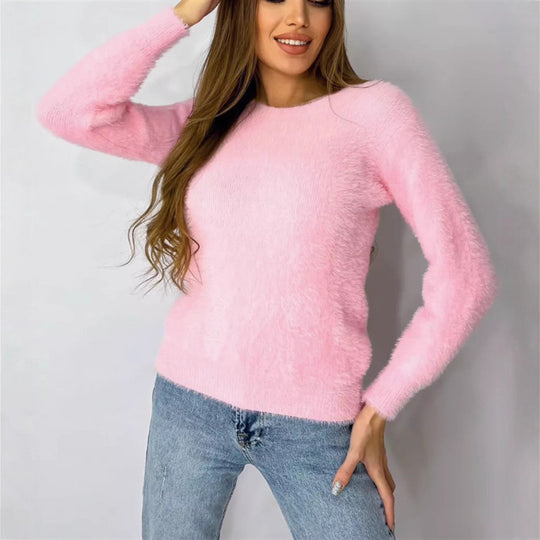 Damen Flauschiger Modischer Pullover R&B