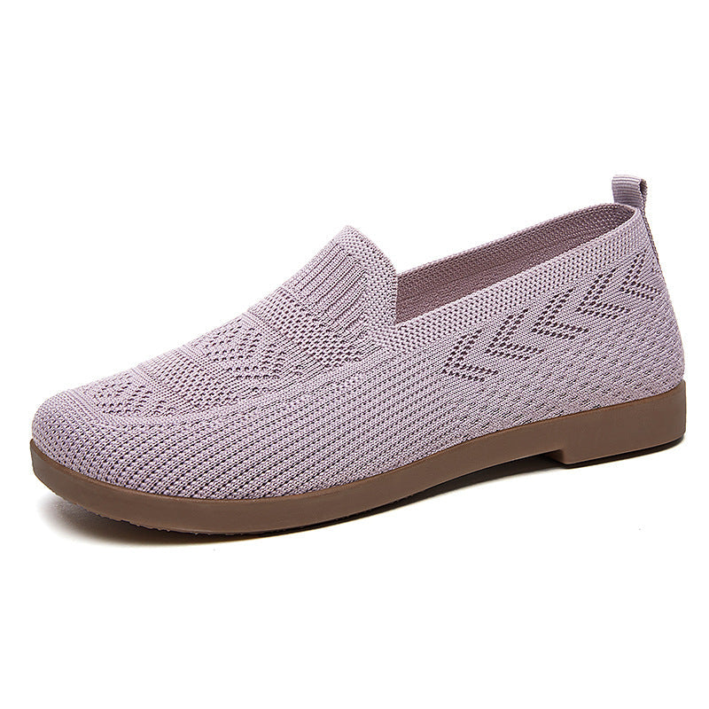 Damen Komfortable Strick-Slipper mit elastischem Einstieg und rutschfester Sohle R&B