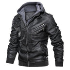 Herren jacke im modernen Biker-Stil mit abnehmbarer Kapuze R&B